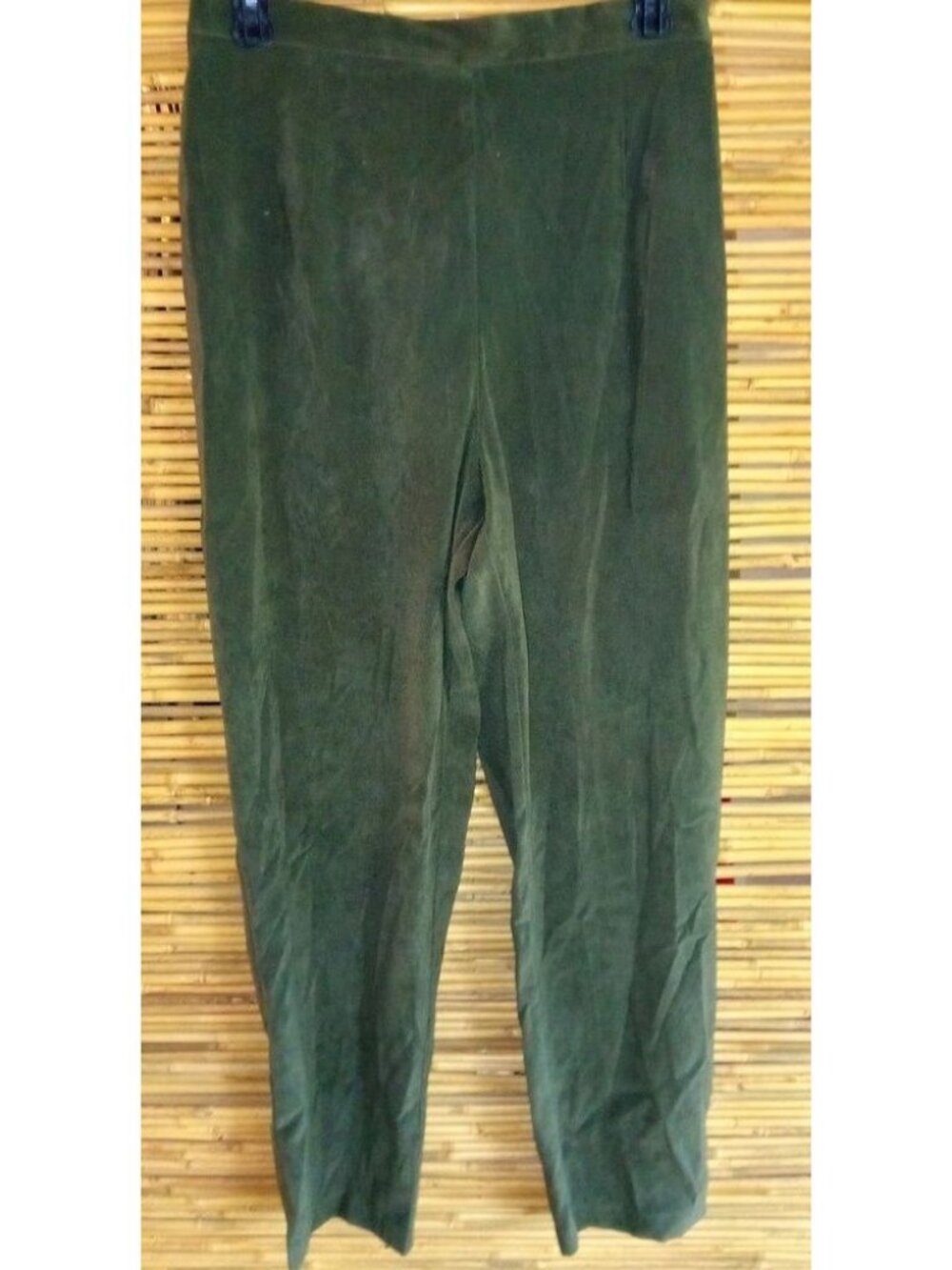 Grey Green Stretch Velvet Pants Sx 12